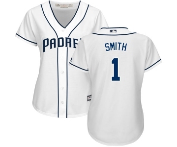 Women's Majestic San Diego Padres #1 Ozzie Smith Replica White Home Cool Base MLB Jersey