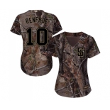 Women's Majestic San Diego Padres #10 Hunter Renfroe Authentic Camo Realtree Collection Flex Base MLB Jersey