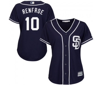 Women's Majestic San Diego Padres #10 Hunter Renfroe Replica Navy Blue Alternate 1 Cool Base MLB Jersey