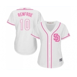 Women's Majestic San Diego Padres #10 Hunter Renfroe Replica White Fashion Cool Base MLB Jersey