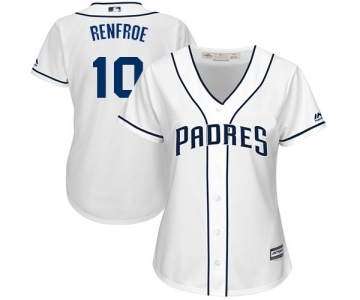 Women's Majestic San Diego Padres #10 Hunter Renfroe Replica White Home Cool Base MLB Jersey