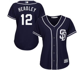 Women's Majestic San Diego Padres #12 Chase Headley Replica Navy Blue Alternate 1 Cool Base MLB Jersey