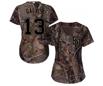 Women's Majestic San Diego Padres #13 Freddy Galvis Authentic Camo Realtree Collection Flex Base MLB Jersey