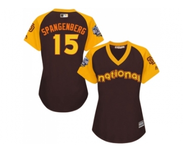 Women's Majestic San Diego Padres #15 Cory Spangenberg Authentic Brown 2016 All-Star National League BP Cool Base Cool Base MLB Jersey