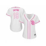 Women's Majestic San Diego Padres #19 Tony Gwynn Replica White Fashion Cool Base MLB Jersey