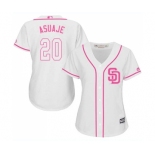 Women's Majestic San Diego Padres #20 Carlos Asuaje Replica White Fashion Cool Base MLB Jersey