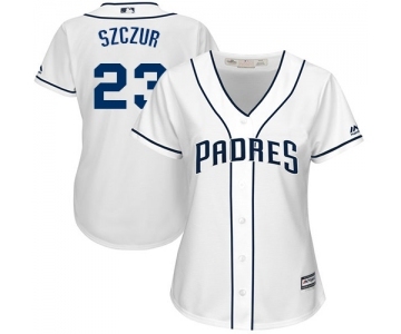 Women's Majestic San Diego Padres #23 Matt Szczur Replica White Home Cool Base MLB Jersey