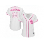 Women's Majestic San Diego Padres #24 Rickey Henderson Authentic White Fashion Cool Base MLB Jersey