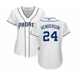 Women's Majestic San Diego Padres #24 Rickey Henderson Replica White Home Cool Base MLB Jersey