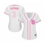 Women's Majestic San Diego Padres #3 Clayton Richard Authentic White Fashion Cool Base MLB Jersey