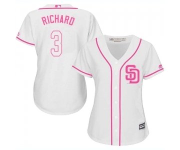 Women's Majestic San Diego Padres #3 Clayton Richard Authentic White Fashion Cool Base MLB Jersey