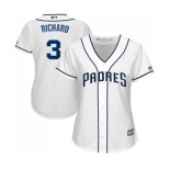 Women's Majestic San Diego Padres #3 Clayton Richard Authentic White Home Cool Base MLB Jersey