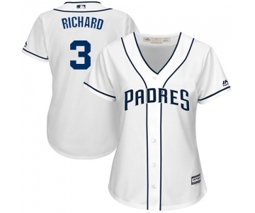 Women's Majestic San Diego Padres #3 Clayton Richard Authentic White Home Cool Base MLB Jersey