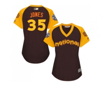 Women's Majestic San Diego Padres #35 Randy Jones Authentic Brown 2016 All-Star National League BP Cool Base Cool Base MLB Jersey