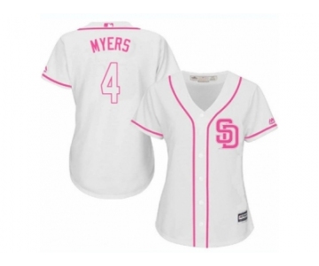 Women's Majestic San Diego Padres #4 Wil Myers Replica White Fashion Cool Base MLB Jersey