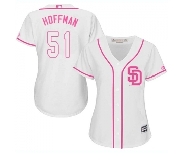 Women's Majestic San Diego Padres #51 Trevor Hoffman Replica White Fashion Cool Base MLB Jersey