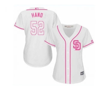 Women's Majestic San Diego Padres #52 Brad Hand Authentic White Fashion Cool Base MLB Jersey