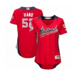 Women's Majestic San Diego Padres #52 Brad Hand Game Red National League 2018 MLB All-Star MLB Jersey