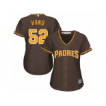 Women's Majestic San Diego Padres #52 Brad Hand Replica Brown Alternate Cool Base MLB Jersey