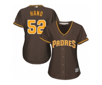 Women's Majestic San Diego Padres #52 Brad Hand Replica Brown Alternate Cool Base MLB Jersey