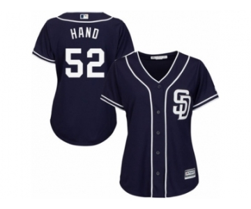 Women's Majestic San Diego Padres #52 Brad Hand Replica Navy Blue Alternate 1 Cool Base MLB Jersey