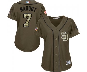 Women's Majestic San Diego Padres #7 Manuel Margot Authentic Green Salute to Service Cool Base MLB Jersey