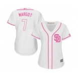 Women's Majestic San Diego Padres #7 Manuel Margot Replica White Fashion Cool Base MLB Jersey