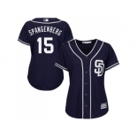 Women's San Diego Padres #15 Cory Spangenberg Navy Blue Alternate Stitched MLB Jersey