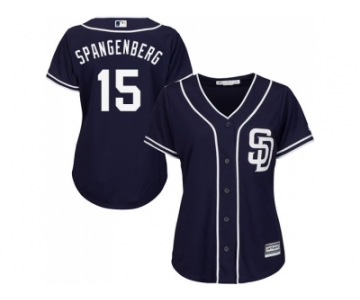 Women's San Diego Padres #15 Cory Spangenberg Navy Blue Alternate Stitched MLB Jersey