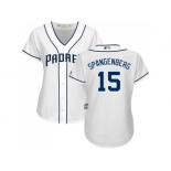 Women's San Diego Padres #15 Cory Spangenberg White Home Stitched MLB Jersey