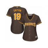 Women's San Diego Padres #19 Tony Gwynn Brown Alternate Stitched MLB Jersey