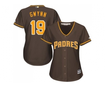 Women's San Diego Padres #19 Tony Gwynn Brown Alternate Stitched MLB Jersey