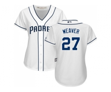 Women's San Diego Padres #27 Jered Weaver White Home Stitched MLB Jersey