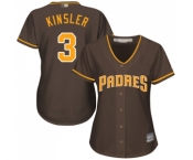 Women's San Diego Padres #3 Ian Kinsler Authentic Brown Alternate Cool Base Baseball Jersey