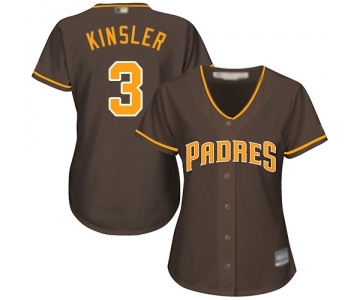 Women's San Diego Padres #3 Ian Kinsler Authentic Brown Alternate Cool Base Baseball Jersey