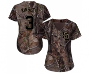 Women's San Diego Padres #3 Ian Kinsler Authentic Camo Realtree Collection Flex Base Baseball Jersey