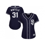 Women's San Diego Padres #31 Dave Winfield Navy Blue Alternate Stitched MLB Jersey