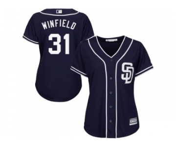 Women's San Diego Padres #31 Dave Winfield Navy Blue Alternate Stitched MLB Jersey