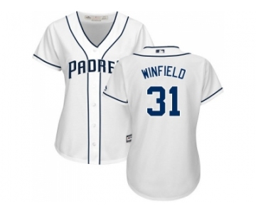 Women's San Diego Padres #31 Dave Winfield White Home Stitched MLB Jersey