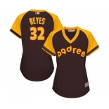 Women's San Diego Padres #32 Franmil Reyes Authentic Brown Alternate Cooperstown Cool Base Baseball Jersey