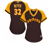 Women's San Diego Padres #32 Franmil Reyes Authentic Brown Alternate Cooperstown Cool Base Baseball Jersey