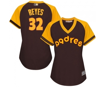 Women's San Diego Padres #32 Franmil Reyes Authentic Brown Alternate Cooperstown Cool Base Baseball Jersey