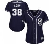 Women's San Diego Padres #38 Aaron Loup Authentic Navy Blue Alternate 1 Cool Base Baseball Jersey