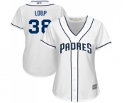 Women's San Diego Padres #38 Aaron Loup Authentic White Home Cool Base Baseball Jersey