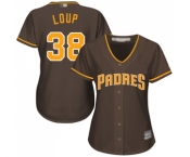 Women's San Diego Padres #38 Aaron Loup Replica Brown Alternate Cool Base Baseball Jersey