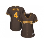 Women's San Diego Padres #4 Wil Myers Brown Alternate Stitched MLB Jersey