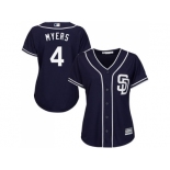 Women's San Diego Padres #4 Wil Myers Navy Blue Alternate Stitched MLB Jersey