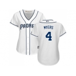 Women's San Diego Padres #4 Wil Myers White Home Stitched MLB Jersey