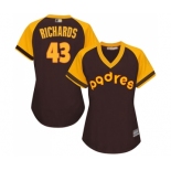 Women's San Diego Padres #43 Garrett Richards Authentic Brown Alternate Cooperstown Cool Base Baseball Jersey