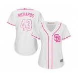 Women's San Diego Padres #43 Garrett Richards Authentic White Fashion Cool Base Baseball Jersey